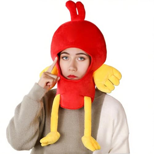 Xijobido Hühnerhut,Lustiges Halloween Kostüm Accessoire Für Damen Herren - Weiche Kopfbedeckung Karneval Party Zubehör Cosplay Schule Weihnachten von Xijobido