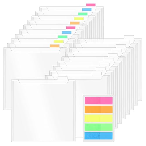 Xikulia 20er-Pack Scrapbook-Papier-Aufbewahrungs-Organizer, wasserfeste, einzeln von oben zu ladende Dateien mit 100 selbstklebenden Registerreitern für die Aufbewahrung von Scrapbook-Papierkarton von Xikulia