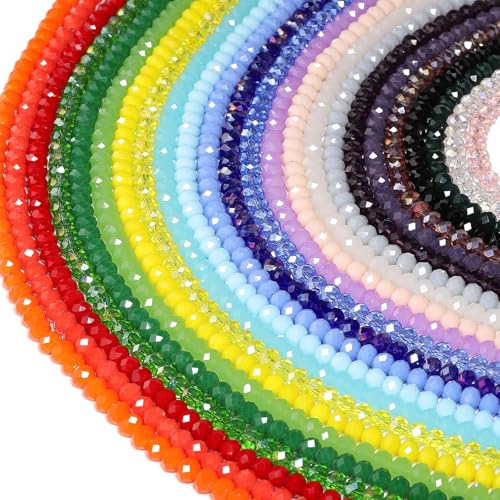 Xilitata 24 bunte Armbänder und Halsketten der gleichen Größe, für Sie zusammengereiht, erhältlich in verschiedenen Spezifikationen von 4, 6 und 8 mm, aus Glas und Naturstein, 6 mm (24 Stränge) von Xilitata