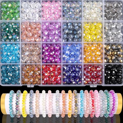 Xilitata Perlen in 24 Farben, 8 mm, für DIY-Projekte, Basteln, Dekoration, Halsketten, Armbänder, Ohrringe, 600 Stück von Xilitata