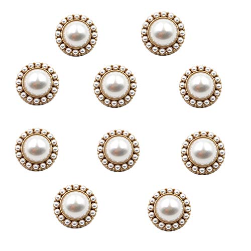 Runde Perlenknöpfe mit Schaft zum Nähen, Goldknöpfe für Kleidung, Hemden, Anzüge, Mäntel, Pullover, Hochzeitskleid, Kleidung, Dekorationen (Perlmutt, 32 l/20 mm) von Ximkee