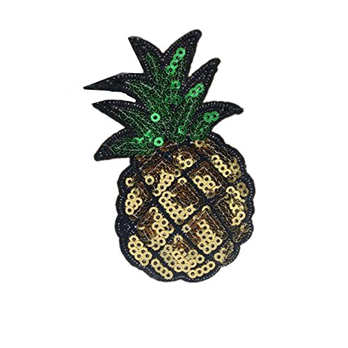 Ximkee 10 Stück Ananas-Pailletten bestickt zum Aufnähen oder Aufbügeln von Ximkee