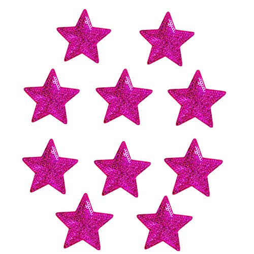 Ximkee 10 Stück glänzende 5-Sterne-Pailletten-Aufnäher zum Aufbügeln auf Applikationen, bestickt, Rosa Ximkee 10 Stück glänzende 5-Sterne-Pailletten-Aufnäher zum Aufbügeln auf Applikationen, bestickt, Rosa von Ximkee
