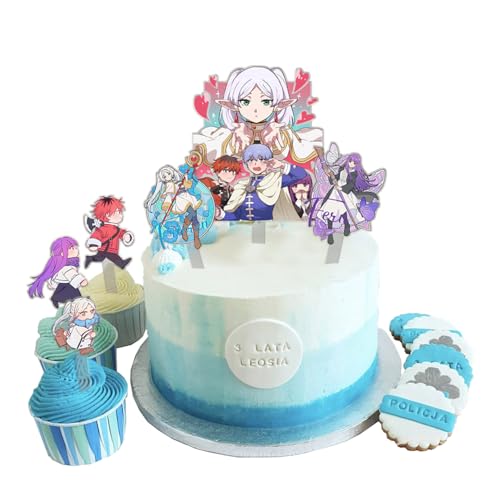 Xinchangda Anime Frieren: Beyond Journey's End Cake Topper Acryl, Geburtstagsdeko Requisiten, Farn/Frieren Anime Kuchen Dekoration, Backen Dessert Party Supplies von Xinchangda