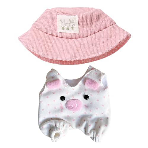 17 cm Puppenkleidung, Kleidung für Labubu, Kawaii-Chic-Stil für 17 cm große Puppen, niedliches Puppen-Outfit mit Zubehör, Labubu-Puppe, Labubu-Kleidungsset, Labubu-Kleidung (ohne Puppe) (Schweinchen) von Xindazhi