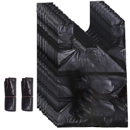 100 Stück kleine schwarze Müllbeutel für Damen, hygienische Entsorgung, schwarze Müllbeutel, kleine Müllbeutel für Badezimmer, Damenbinden, Müll, Kunststoffbeutel mit Griffen für Zuhause, Küche, Müll von Xindazhi