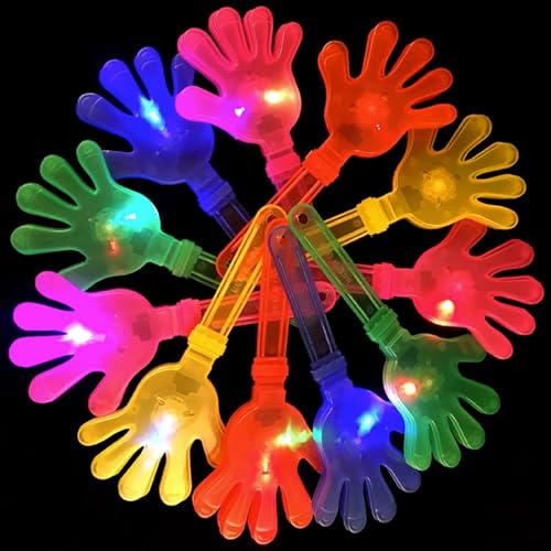 XineYuor 10PCS LED Klatschhand,Partyspaß Handklatscher,Handklöppel Krachmacher Handklatscher Kunststoff Klapperhand Handklatsche Partygeschenke Gefälligkeiten für Sportveranstaltungen Konzert Party von XineYuor