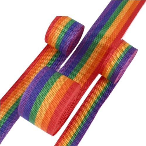 Band 3 Rolle 15 m / Rolle, Regenbogen-Nylonband, Rucksack, Haustiergurt, Gurtband für Gepäck, Gürtel, Taschen, Griffe, Hüftgurt, DIY-Zubehör (25 mm) von Xinglongs
