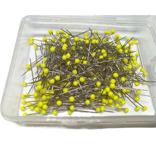 Nähnadeln, 20 Boxen, 100 Stück/Box, feste Stiche, Glaskopf, Perlen, Nähnadeln, Stricknadeln, Sicherheitsnadeln, Schneidernadeln (gelb) von Xinglongs