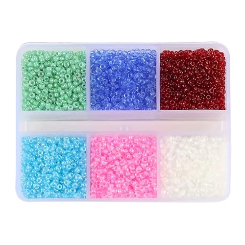 Pony Beads 5760 Glasperlen, 3 mm, Mini-Abstandshalter, lose Perlen für Bastelarbeiten, Armbänder, Halsketten, 6 Stile (04) von Xinglongs
