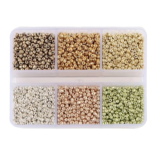 Pony Beads 5760 Glasperlen, 3 mm, Mini-Abstandshalter, lose Perlen für Bastelarbeiten, Armbänder, Halsketten, 6 Stile (05) von Xinglongs