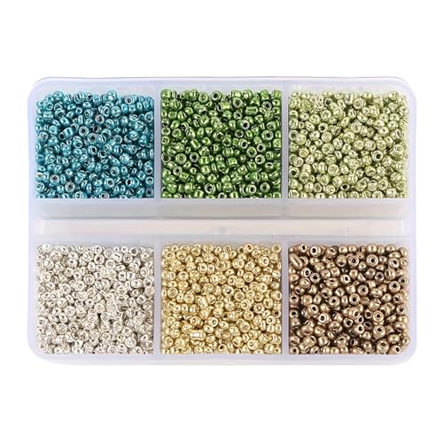 Pony Beads 5760 Glasperlen, 3 mm, Mini-Abstandshalter, lose Perlen für Bastelarbeiten, Armbänder, Halsketten, 6 Stile (06) von Xinglongs
