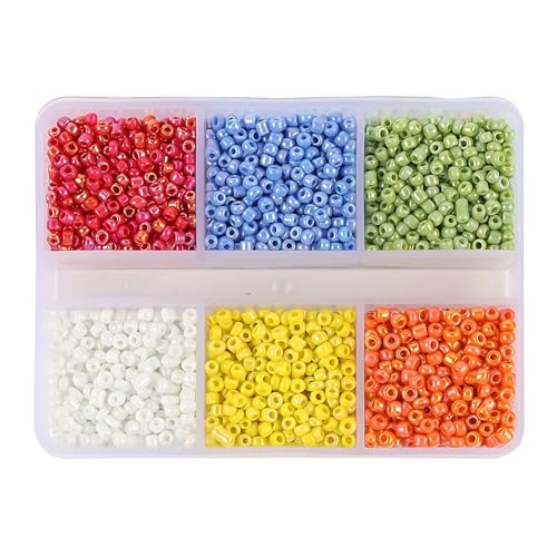 Pony Beads 5760 Glasperlen, 3 mm, Mini-Abstandshalter, lose Perlen für Bastelarbeiten, Armbänder, Halsketten, 6 Stile (08) von Xinglongs