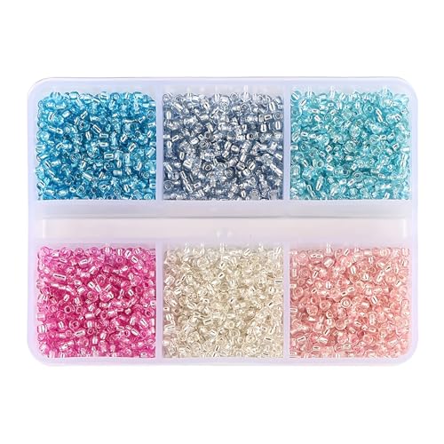 Pony Beads Glasperlen, Rocailles, 3 mm, Mini-Abstandshalter, lose Perlen für Bastelarbeiten, Armbänder, Halsketten, 6 Stile, 11 Stück, 5760 + Stück Pony Beads Glasperlen, Rocailles, 3 mm, Mini-Abstandshalter, lose Perlen für Bastelarbeiten, Armbänder, Halsketten, 6 Stile, 11 Stück, 5760 + Stück von Xinglongs