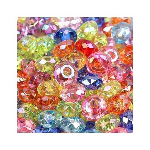 Pony-Perlen, 14 mm, transparent, flach, rund, für Bastelarbeiten, Schmuckherstellung, 100 Stück (2) von Xinglongs