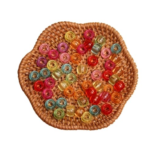 Pony-Perlen, Acrylperlen, 8,5 mm x 5,5 mm, bunt, zum Basteln, für Armbänder, Halsketten, große Löcher, Stil 1, 1000 Stück von Xinglongs