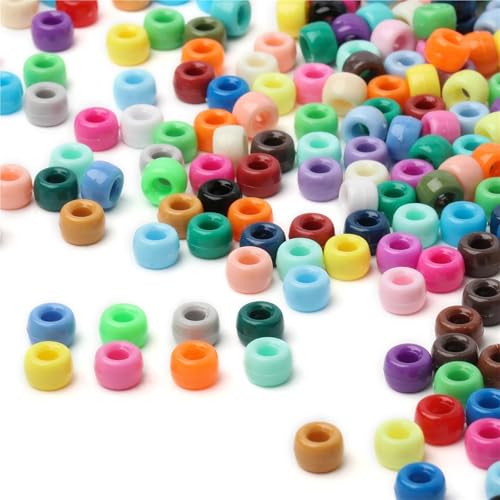 Pony-Perlen, Haarperlen mit großem Loch, für Schmuckherstellung, DIY-Armbänder, Halsketten, 1000 Stück, Farbe 19 von Xinglongs