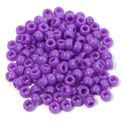 Pony-Perlen, lose Abstandshalter, 6 x 9 mm, großes Loch, lose Abstandshalter, Perlen für Bastelarbeiten, Ornamente, Dekoration, handgefertigtes Zubehör, Violett, 2000 Stück von Xinglongs