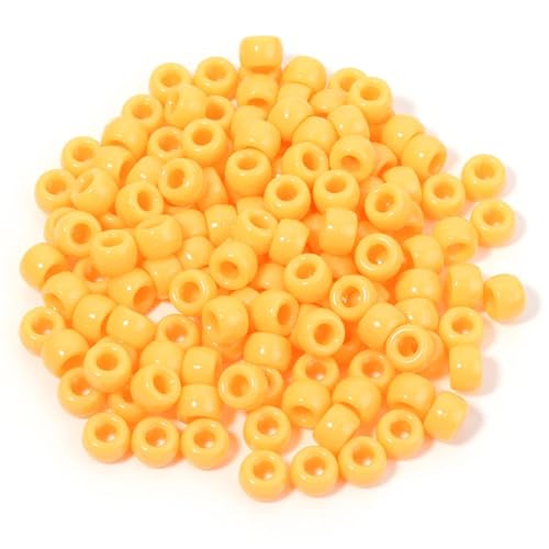 Pony-Perlen, lose Abstandshalter, 6 x 9 mm, großes Loch, lose Abstandshalter, Perlen für Bastelarbeiten, Ornamente, Dekoration, handgefertigtes Zubehör (Gold), 2000 Stück von Xinglongs
