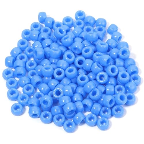 Pony-Perlen, lose Abstandshalter, 6 x 9 mm, großes Loch, lose Abstandshalter, Perlen für Bastelarbeiten, Ornamente, Dekoration, handgefertigtes Zubehör (blau), 2000 Stück von Xinglongs
