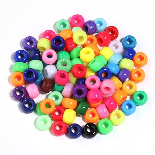 Pony-Perlen, lose Abstandshalter, 6 x 9 mm, großes Loch, lose Abstandshalter, Perlen für Bastelarbeiten, Ornamente, Dekoration, handgefertigtes Zubehör (gemischt), 2000 Stück von Xinglongs