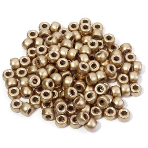 Pony-Perlen, lose Abstandshalter, 6 x 9 mm, großes Loch, lose Abstandshalter, Perlen für Bastelarbeiten, Ornamente, Dekoration, handgefertigtes Zubehör (vergoldet), 2000 Stück von Xinglongs