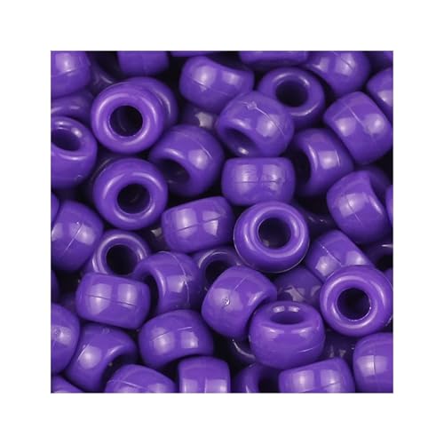 Pony-Perlen, mehrfarbig, großes Loch, Kunststoffperlen für Armbänder, Basteln, FZ263, Violett, 1200 Stück von Xinglongs