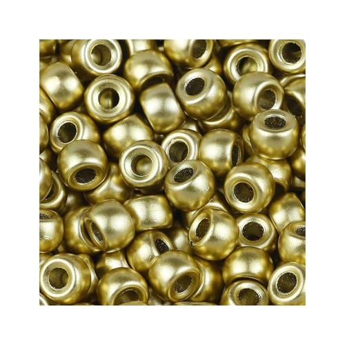 Pony-Perlen, mehrfarbig, großes Loch, Kunststoffperlen für Armbänder, Basteln, FZ263, goldfarben, 1200 Stück von Xinglongs