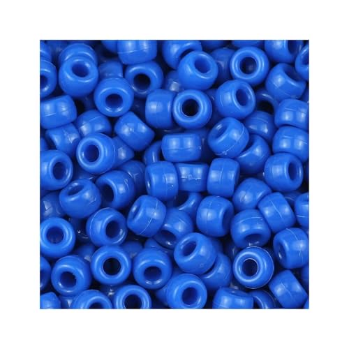 Pony-Perlen, mehrfarbig, großes Loch, Kunststoffperlen für Armbänder, Basteln, FZ263-Drak Blue, 1200 Stück von Xinglongs