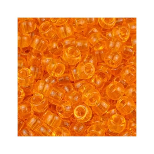 Pony-Perlen, mehrfarbig, großes Loch, Kunststoffperlen für Armbänder, Basteln, FZ264, Orange, 1200 Stück von Xinglongs