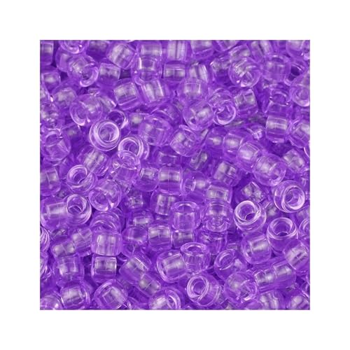 Pony-Perlen, mehrfarbig, großes Loch, Kunststoffperlen für Armbänder, Basteln, FZ264, Violett, 1200 Stück von Xinglongs