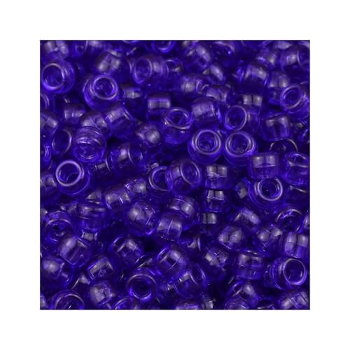 Pony-Perlen, mehrfarbig, großes Loch, Kunststoffperlen für Armbänder, DIY, Handwerk, FZ264, Drak Purple, 1200 Stück von Xinglongs