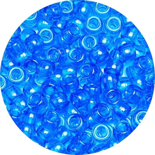 Pony-Perlen (FZ-LF-3), 9 mm, mehrfarbig, glitzernd, Kunststoffperlen für Armbandherstellung, 2000 Stück von Xinglongs