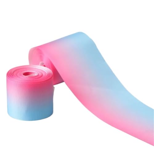 Ripsband mit Farbverlauf, 4 Rollen, 4,5 m, 25, 38, 50, 75 mm, Farbverlauf, Regenbogen-Ripsband für Hochzeitsdekoration, Geschenkverpackung, DIY, handgefertigtes Zubehör (25 mm) von Xinglongs