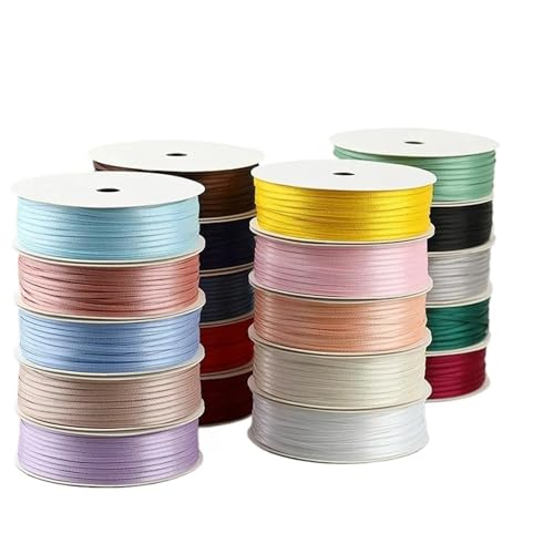 Schleifenband, 10 Volumen, 2 mm, dünn, Ballon, buntes Seilband, Dekoration, DIY-Verpackungszubehör (7) von Xinglongs