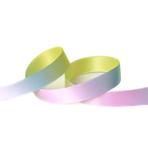 Schleifenband, ca. 4,5 m, Farbverlauf, Regenbogen-Druck, Ripsband, 9 mm, Regenbogenfarben von Xinglongs