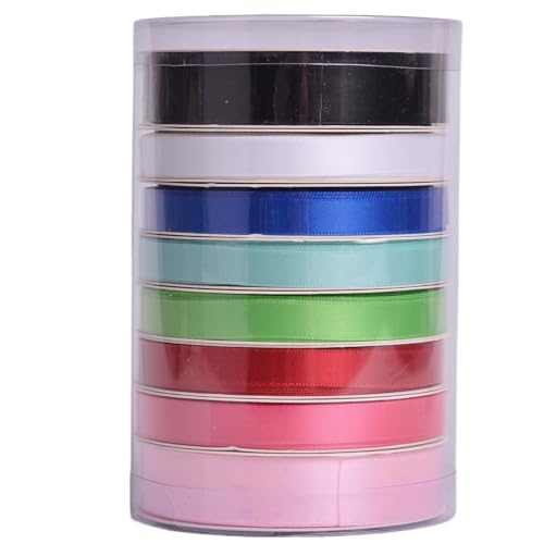 Schleifenband in Regenbogenfarben, 8 x 4 einzigartige einseitige Satinbänder, 2,4 m Schleifenband in Regenbogenfarben, 8 x 4 einzigartige einseitige Satinbänder, 2,4 m von Xinglongs