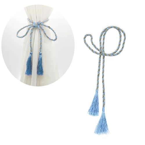 Vorhang-Raffhalter, 10 Stück, goldfarbene Quaste, Raffhalter für Vorhänge, Zubehör, goldene Raffhalter, Polyester, Vorhanghalter (blau) von Xinglongs