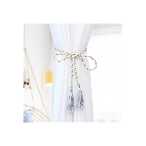 Vorhang-Raffhalter, 10 Stück, goldfarbene Quaste, Raffhalter für Vorhänge, Zubehör, goldene Raffhalter, Polyester-Vorhanghalter (grau) von Xinglongs