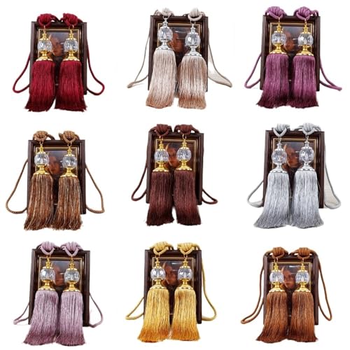 Vorhang-Raffhalter, 20 Stück, luxuriöse Vorhanghalter, Seil-Raffhalter, Quasten-Raffhalter, Perlen-Kugel-Dekoration, Quasten, hängende Dekoration (Farbe 7) von Xinglongs