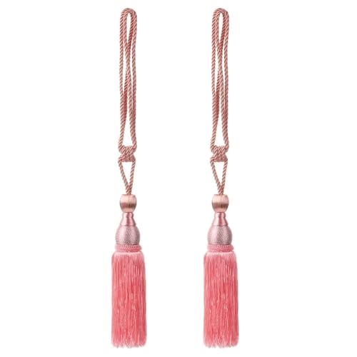 Vorhang-Raffhalter, 5 Paar, Quaste, geflochtene Vorhang-Raffhalter, Vorhangseil, Vorhangband, modern, einfache Heimdekoration, praktisch (Rosa) von Xinglongs