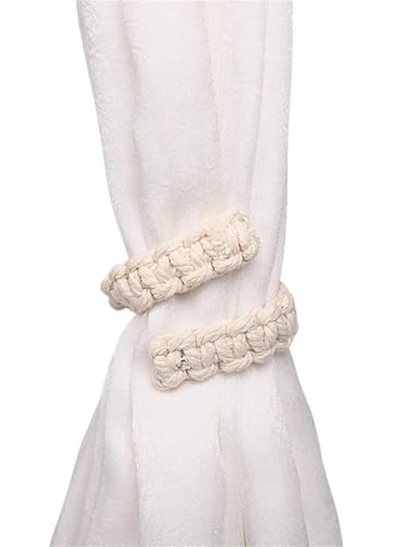 Vorhang-Raffhalter, geflochtene Vorhang-Raffhalter, rustikale Vorhanghalter, handgefertigt, für durchscheinende, leichte Vorhänge, Boho, Farbe 2, 12 Stück von Xinglongs