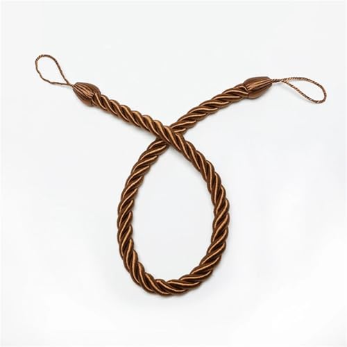 Vorhang-Raffhalter, handgefertigt, gewebt, Vorhanghalter, Clipschnalle, Seil, Heimdekoration, Raumzubehör, Vorhang-Raffhalter, Kaffeefarben, 10 Stück von Xinglongs