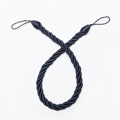 Vorhang-Raffhalter, handgefertigt, gewebt, Vorhanghalter, Clipschnalle, Seil, Heimdekoration, Raumzubehör, Vorhang-Raffhalter, Marineblau, 10 Stück von Xinglongs