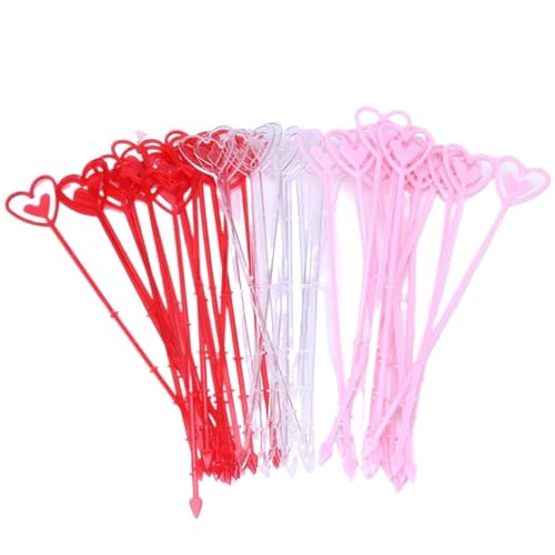 Xinglongs Blumen-Kartenhalter, 800 Stück, Kunststoff, Herzen, Blumen-Kartenhalter, Nachrichtenkartenhalter für Valentinstag, Party-Dekoration (Rosa) von Xinglongs