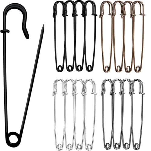 Xinglongs Sicherheitsnadeln, extra großer Stahl, 75 mm, robust, große Sicherheitsnadeln, Edelstahl-Federverriegelungsstifte für Kleidung, Handwerk (zufällige Mischung), 200 Stück von Xinglongs