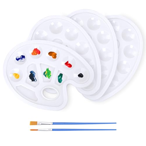 4 Stück Mischpalette 22,5cm, Malpalette mit Pinsel für Malen und Bastelarbeiten 4 Stück Mischpalette 22,5cm, Malpalette mit Pinsel für Malen und Bastelarbeiten von Xingrun