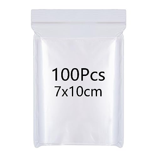 Plastikbeutel Zipper Beutel Klein Druckverschlussbeutel Baggies 7x10 cm Kleine Plastiktüten Baggys Ziplock zip klein Tütchen Baggies Wiederverwendbar Tüten Wiederverschließbare,100 Stück von Xingrun