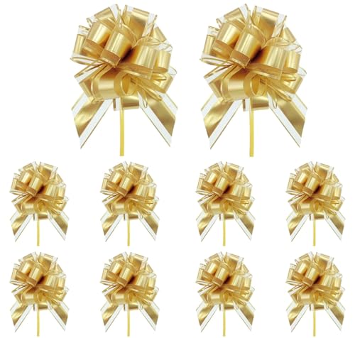 10pcs 6in Pull Bogen für Geschenkverpackung vorgefertigte Satin & Organza Band Bogen, Valentin Weihnachtsdekor, Geschenkkorb Bogen von Xingshen-GTG