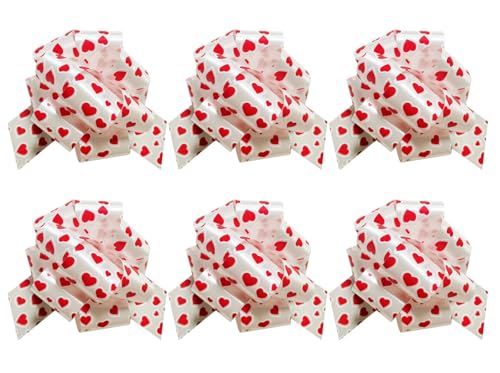 6 Stück Herzmuster-Pullbow für Geschenke, 5,5“ Verpackungsband-Pullbow für Geschenkbeschriftungen, Verpackungsdekoration, Valentinstag-Pullbow für Geschenke 6 Stück Herzmuster-Pullbow für Geschenke, 5,5“ Verpackungsband-Pullbow für Geschenkbeschriftungen, Verpackungsdekoration, Valentinstag-Pullbow für Geschenke von Xingshen-GTG
